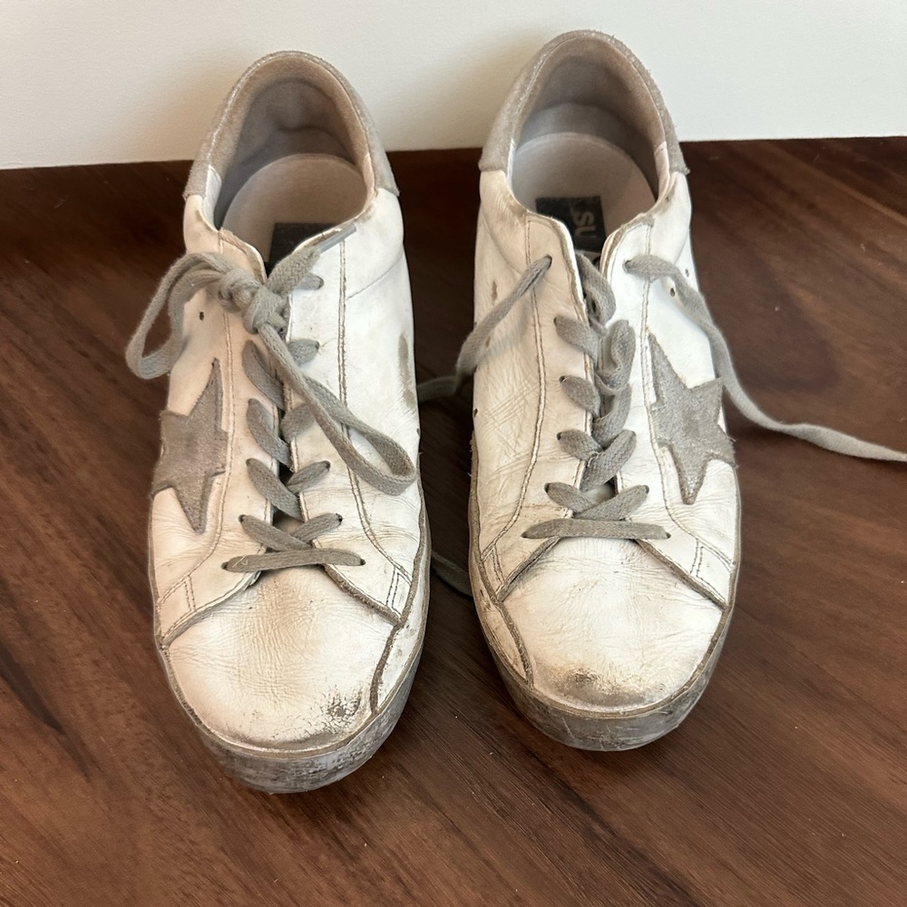 Golden goose silver , white and grey sneakers